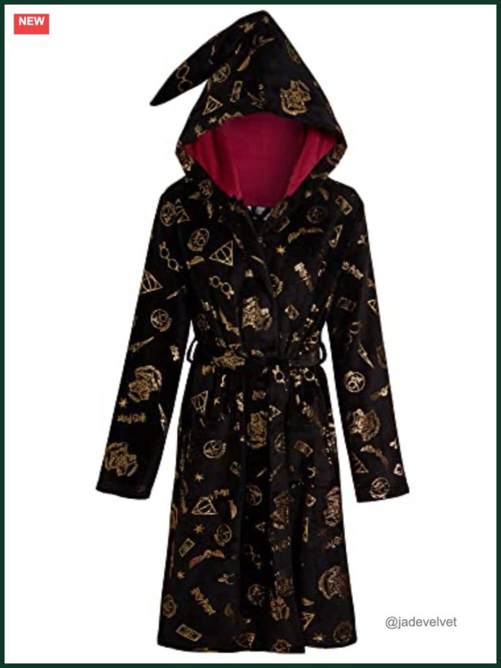 Harry Potter Hooded Dressing Gown Deathly Hallows Bathrobe Gift